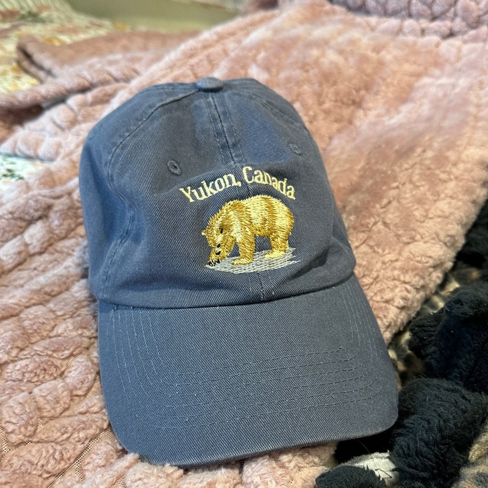 Brandy Melville Blue Cap with Bear Embroidery